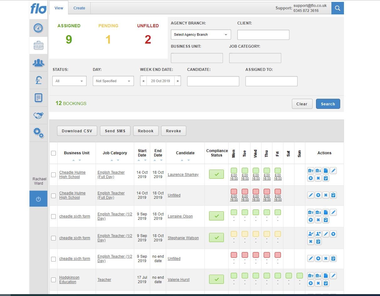 The Temp Plan main view showing Assigned, Pending and Unfilled bookings-thumb