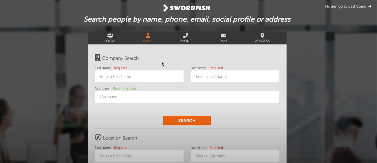 Swordfish search engine