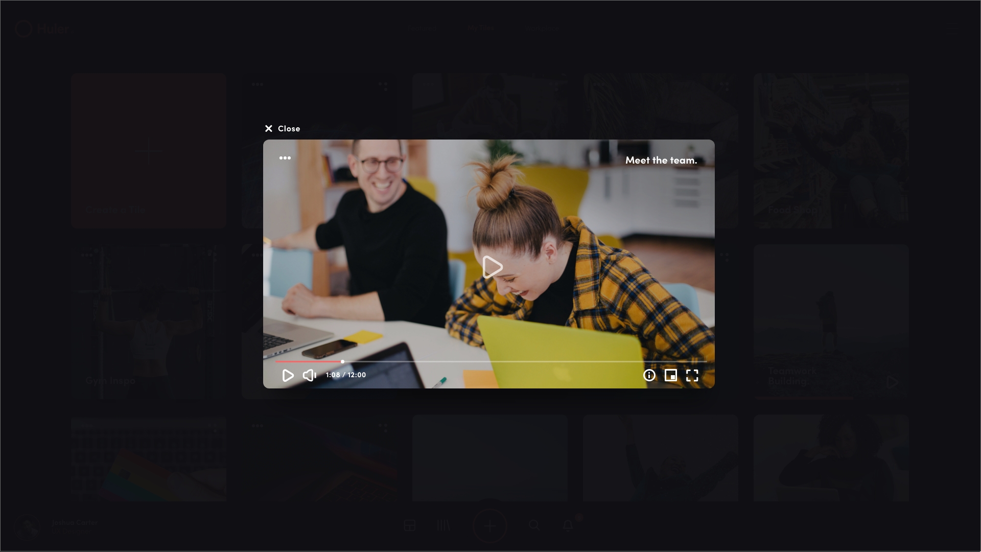 With HulerHub's media tiles, users and admins can embed a variety of multimedia content, such as videos, podcasts, and SCORM, which can all be accessed directly through the platform in just one click.