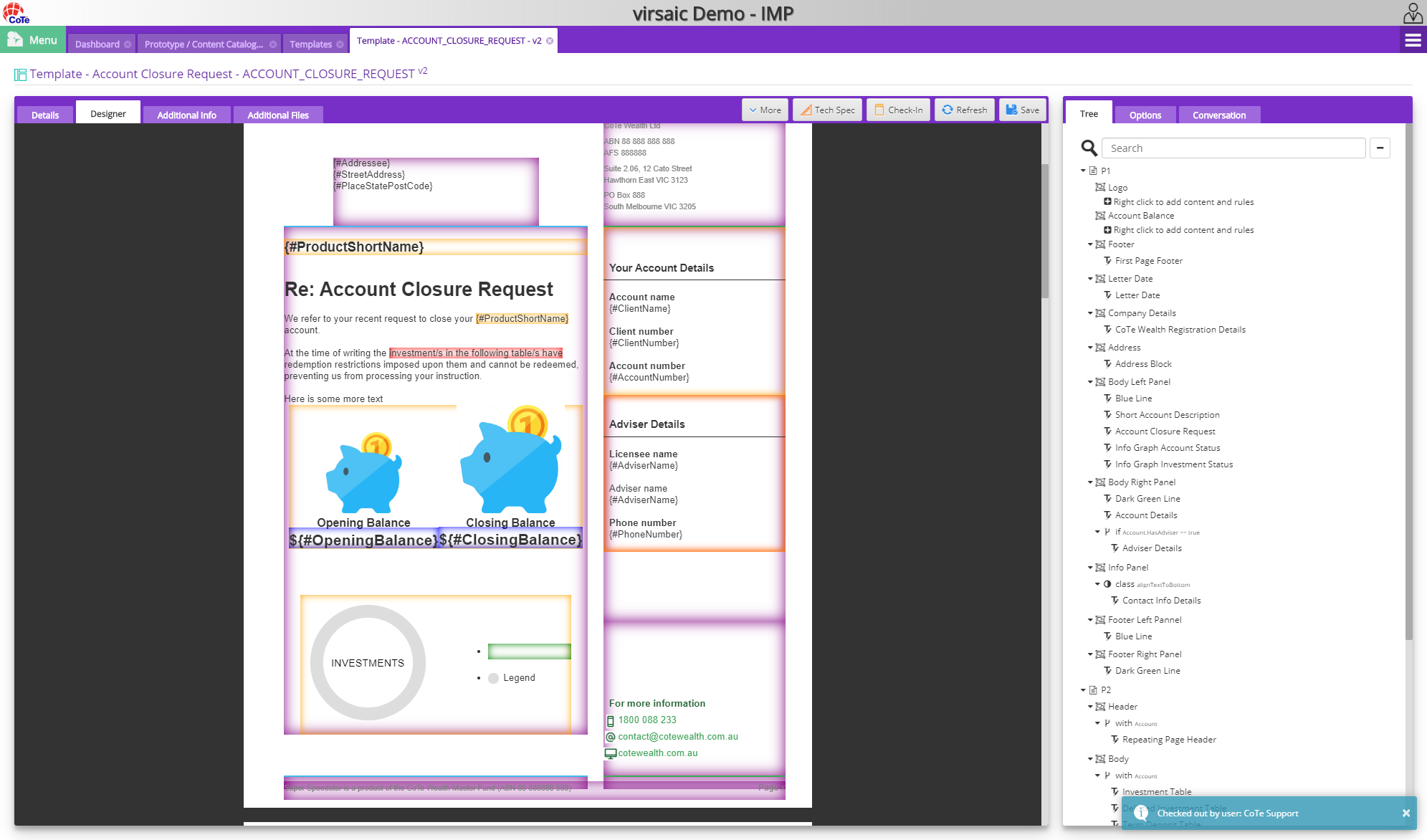 virsaic Software - Template Drag-and-Drop Designer