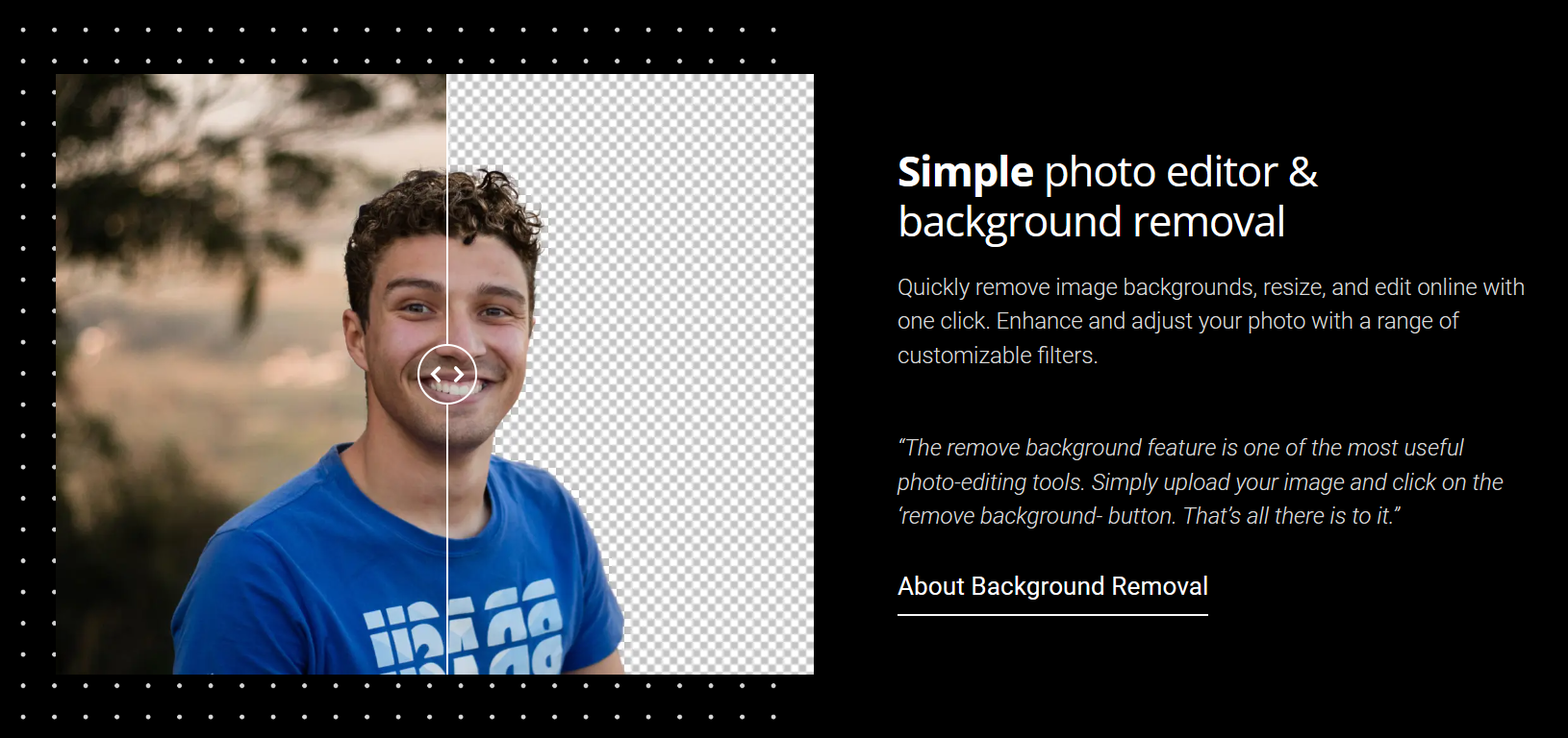 Simple image editor & background removal tool