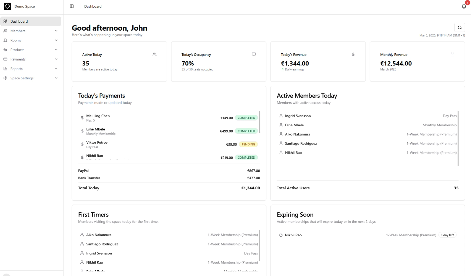 Easy Space screenshot: Easy Space metrics