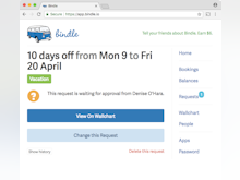 Bindle Software - The full history of approved, pending, and rejected time-off requests can be accessed by users in Bindle