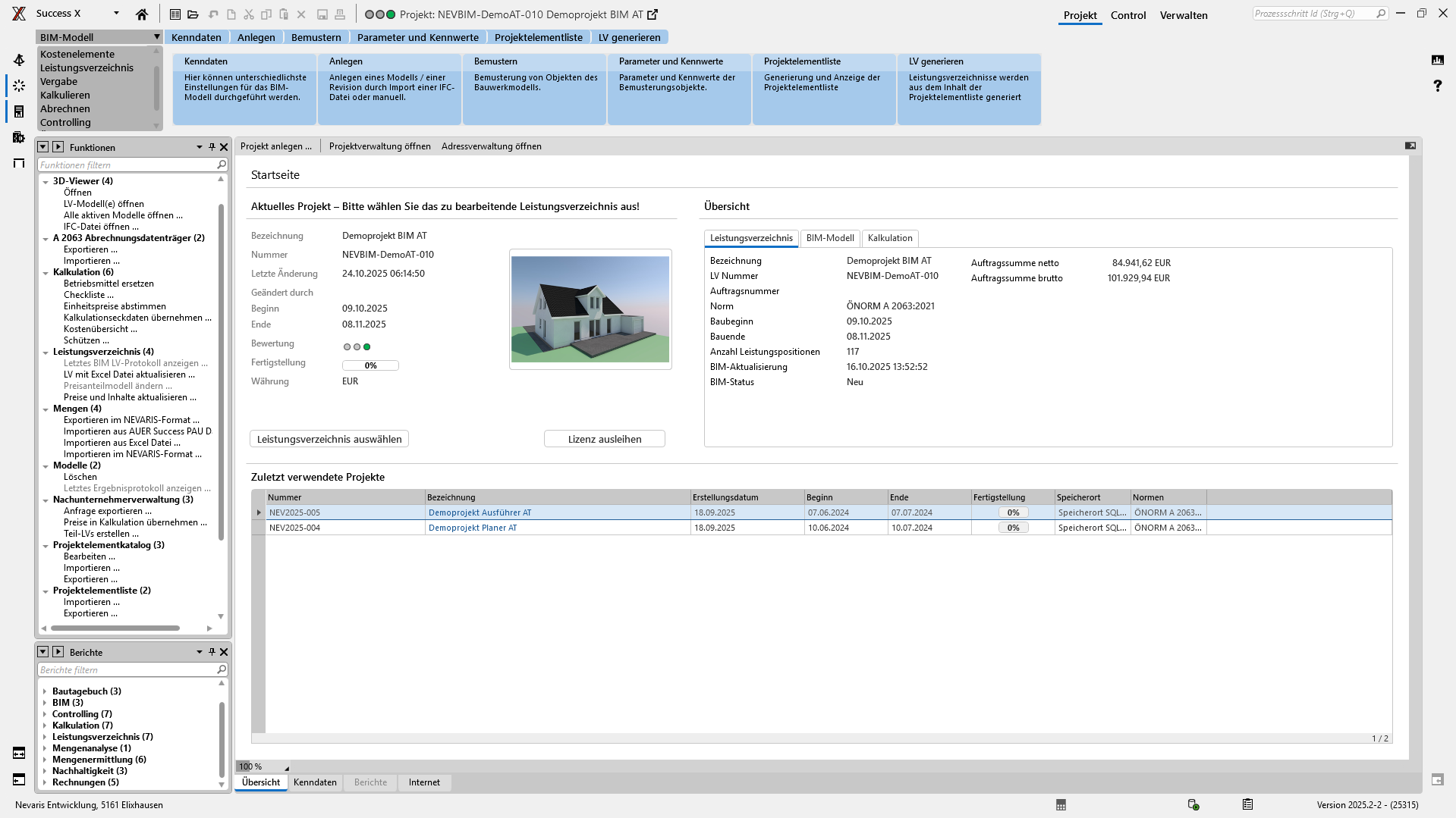 Success X screenshot: Success X Calculation start page
