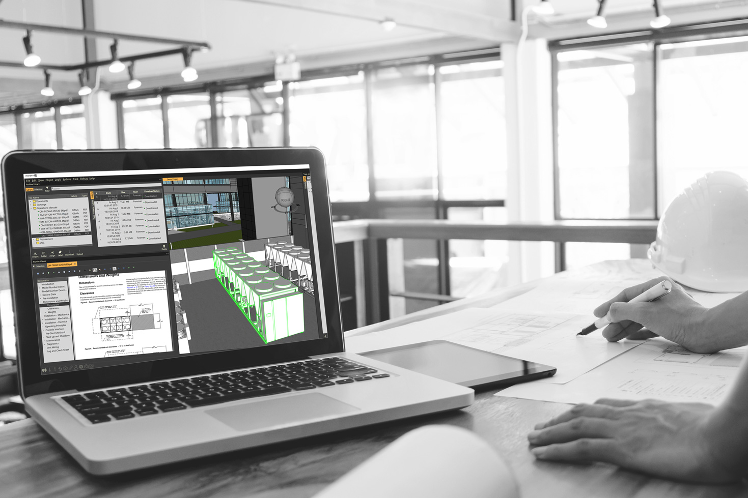 InEight Virtual Design and Construction is a collaborative hub for 3D model aggregation, providing management workflows.