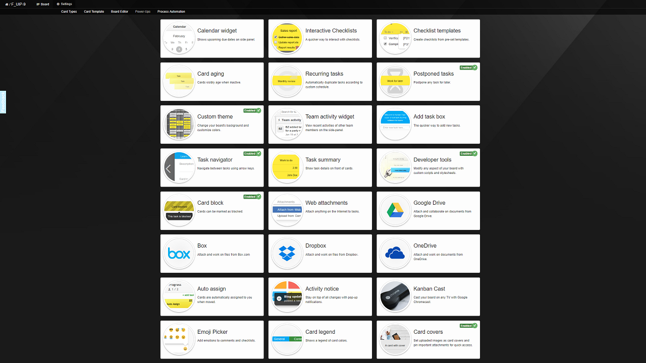 Kanban Tool Software - Kanban Tool powerups