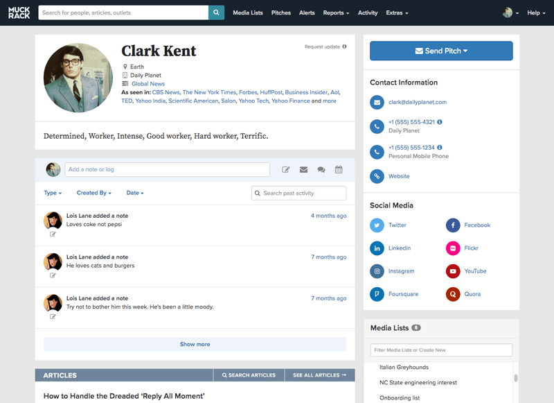 Muck Rack LinkedIn profile