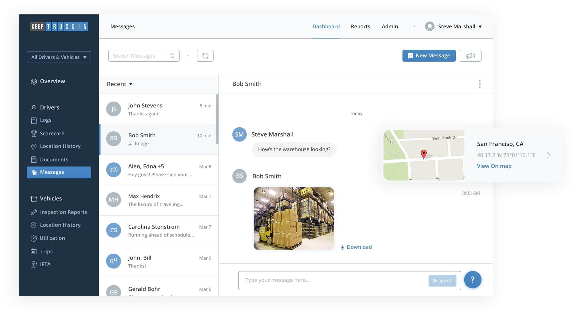 KeepTruckin Software - KeepTruckin messaging