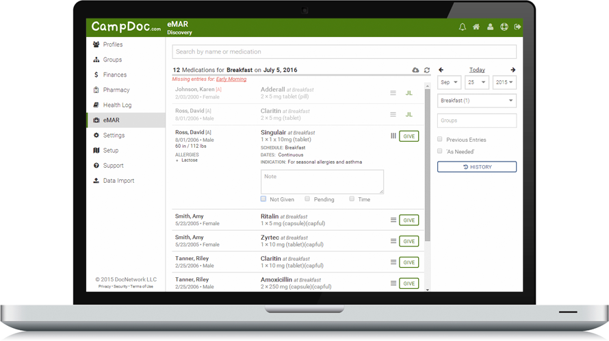 CampDoc Software - 5