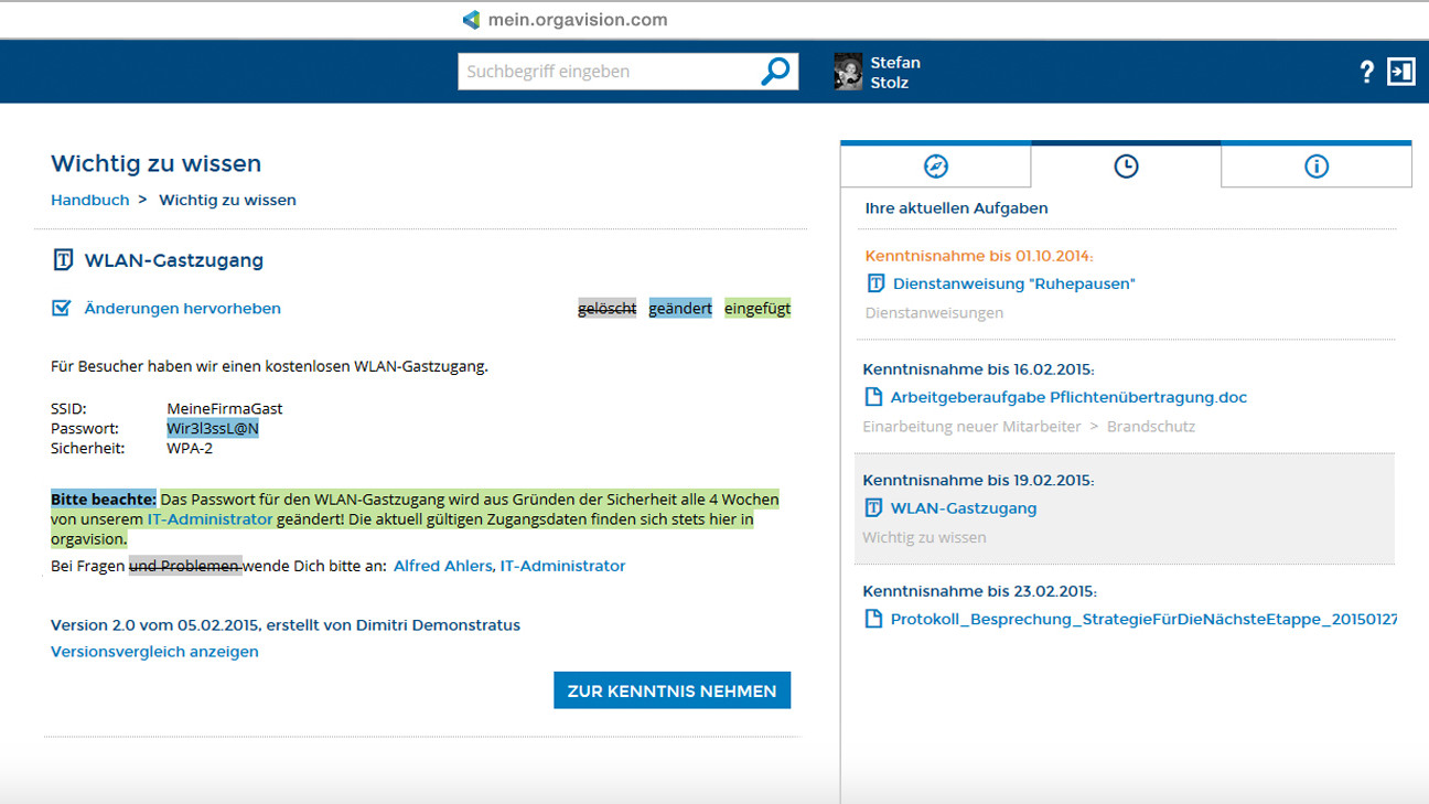 orgavision screenshot: Full-text search machine in orgavision
