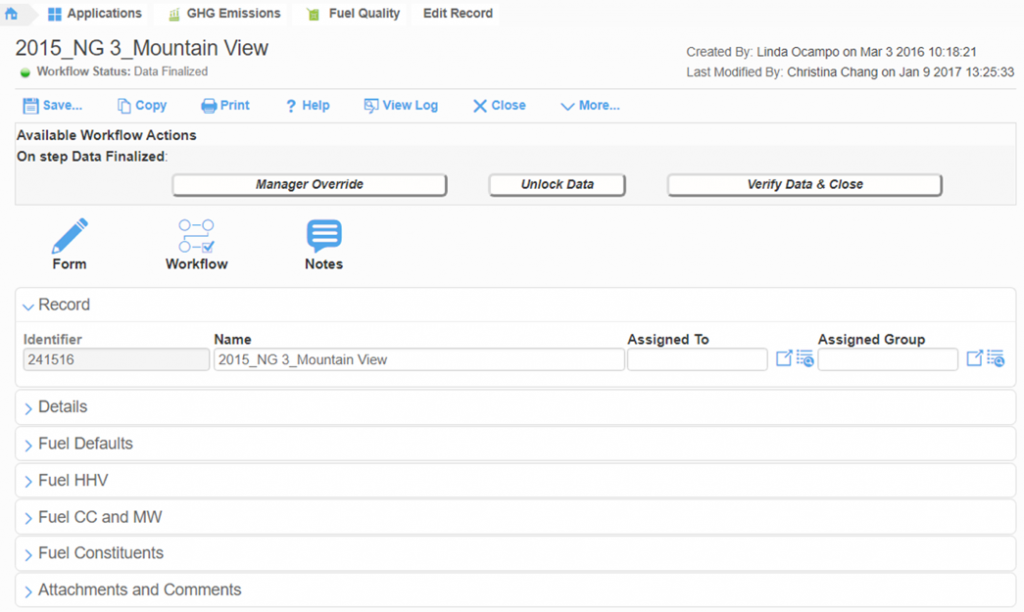 Locus ESG & Sustainability screenshot: Locus ESG & Sustainability workflow status