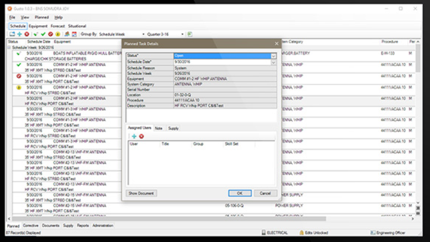 Gusto screenshot: Gusto planned task details