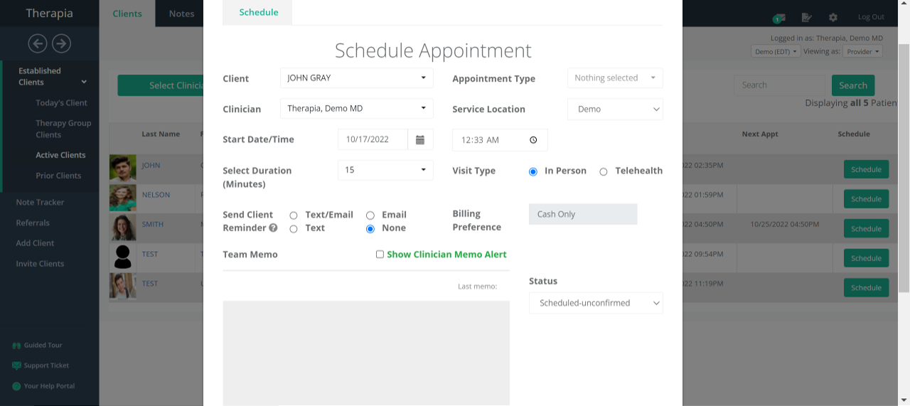 Create an Appointment