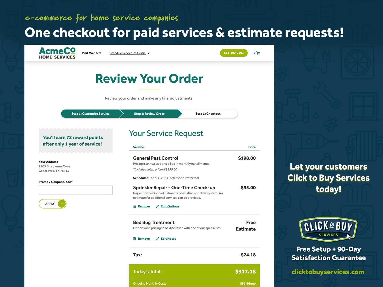 Click to Buy Services request details