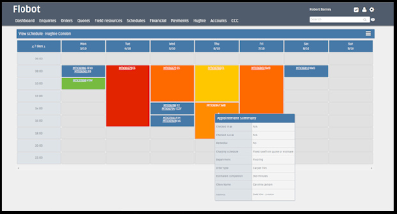 Flobot screenshot: Flobot customer accounts