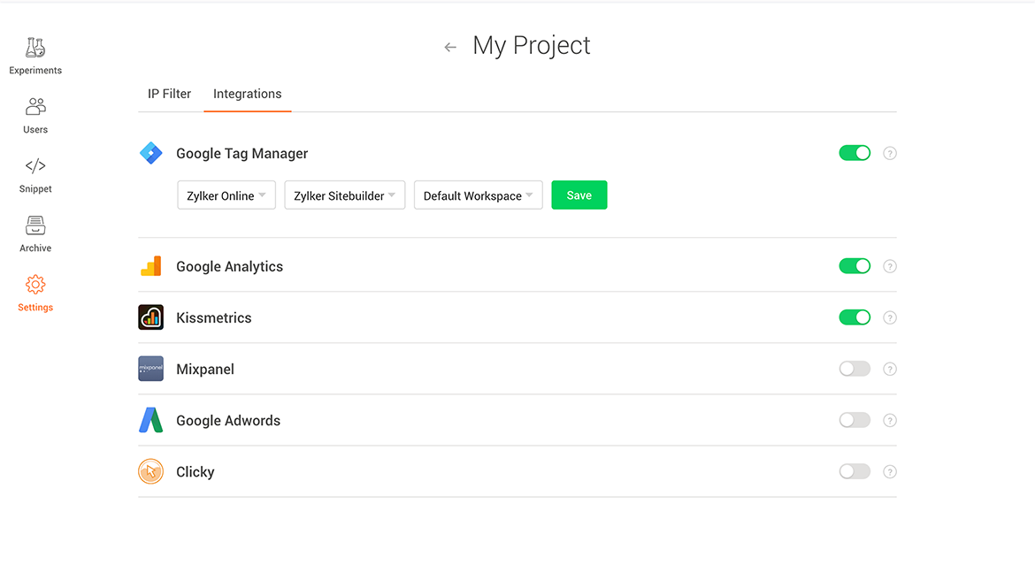 Integrate with other Zoho solutions and third party applications to consolidate data
