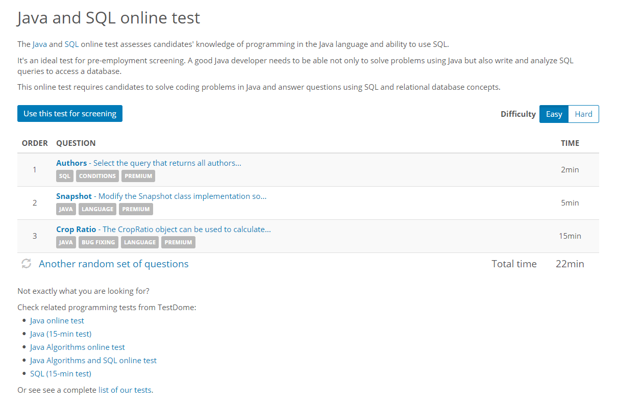 TestDome Software - Skill test