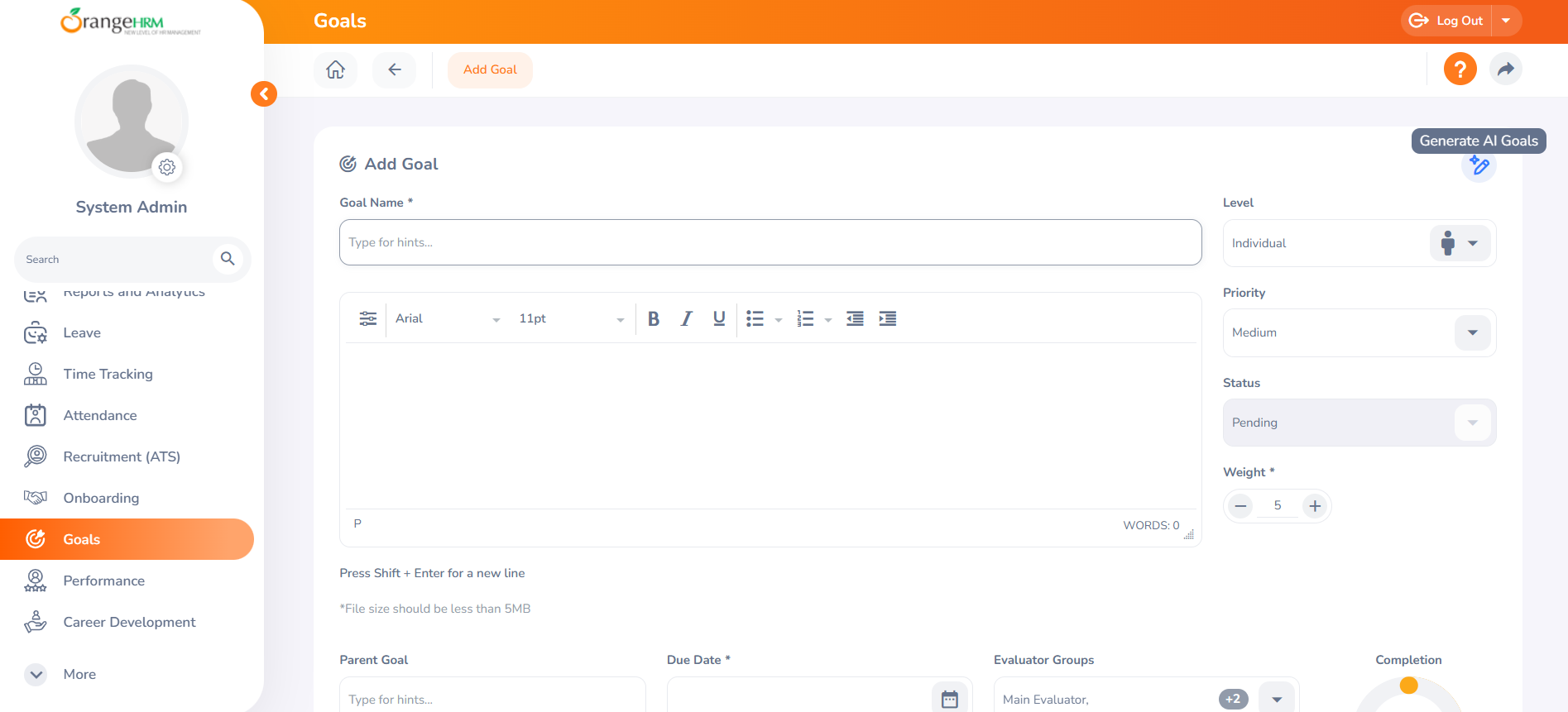 OrangeHRM Logiciel - 4