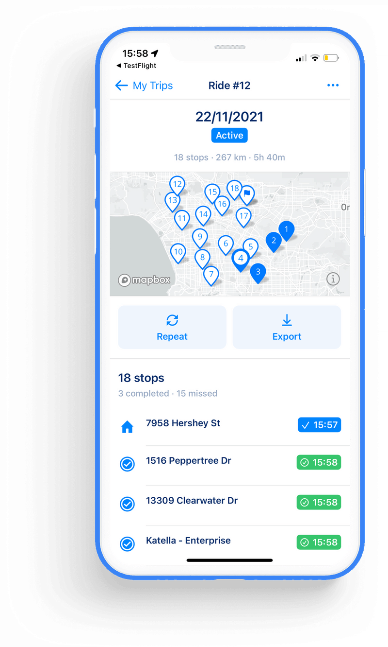 MyWay Route Planner - Route Report