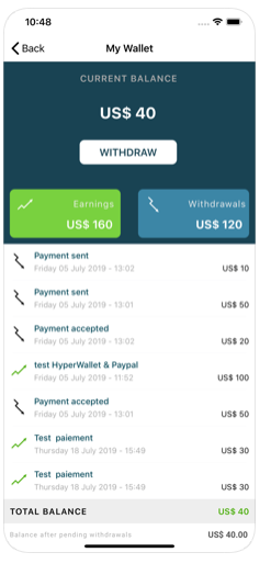 Payment management feature