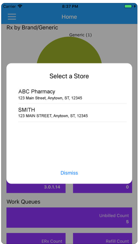PrimeRx: Select a pharmacy store screenshot