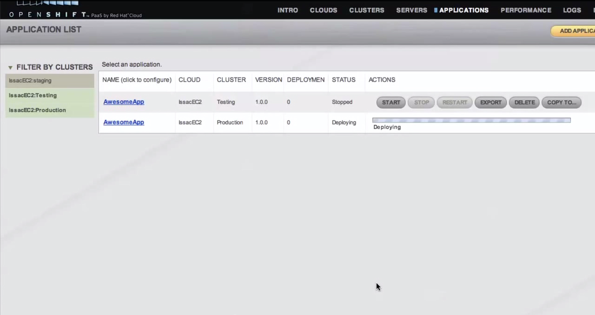 OpenShift Software - OpenShift-ApplicationDevelopment-ApplicationList