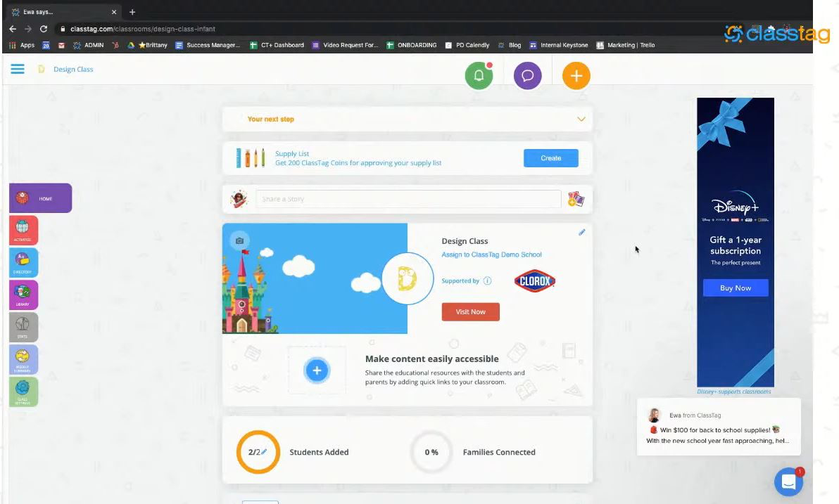 ClassTag screenshot: ClassTag dashboard