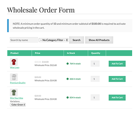 Wholesale Suite order form