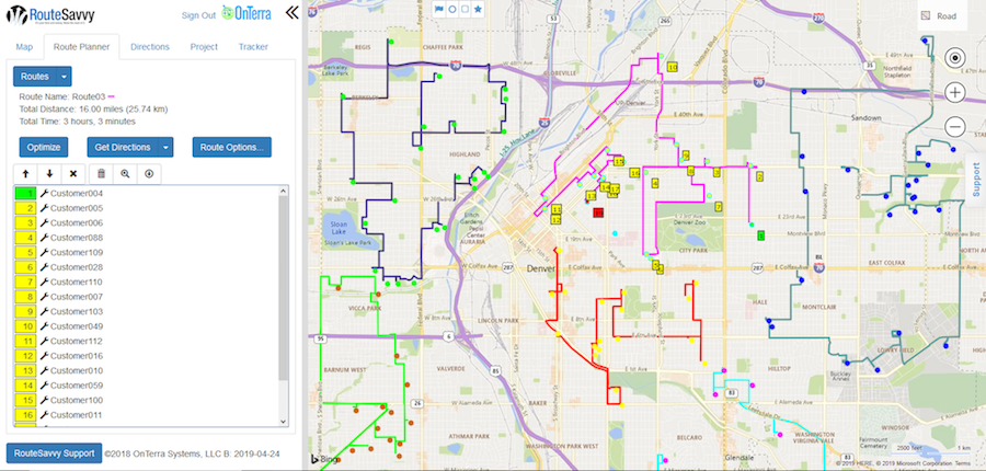 Routesavvy route planner screenshot