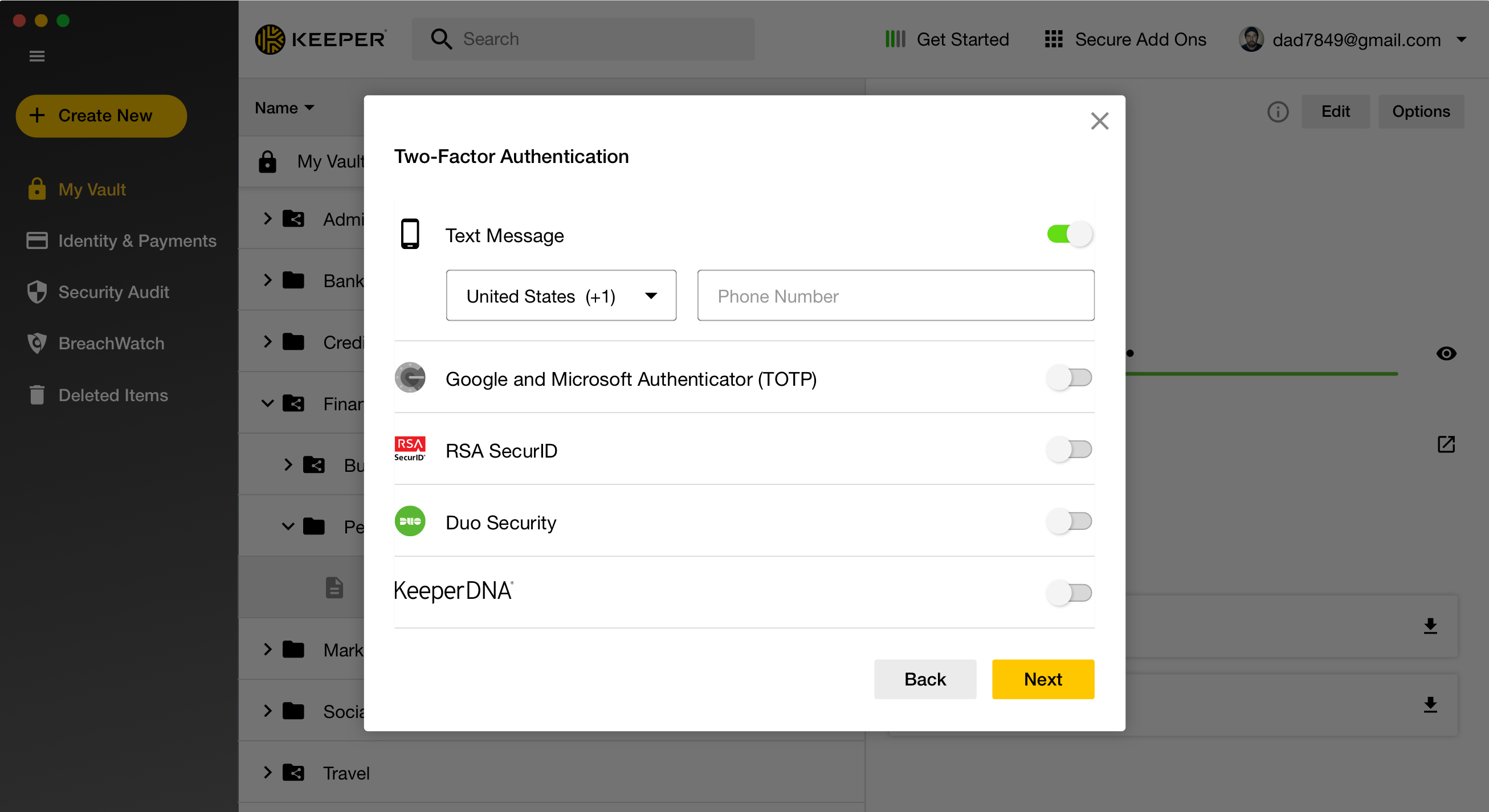 Keeper Enhanced Two-Factor Authentication