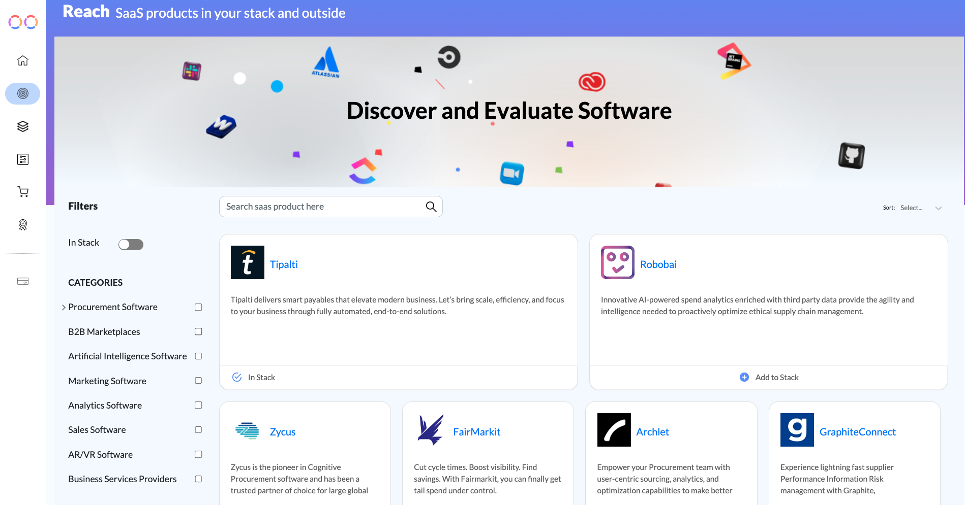 A marketplace of leading SaaS apps