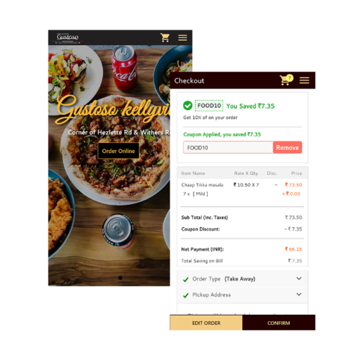 Twirll E-Commerce screenshot: Mobile App Ordering for Restaurants & Cafe