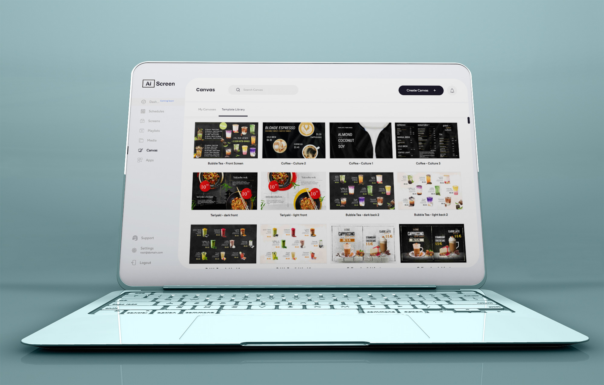 AiScreen screenshot: AIScreen Digital Signage Software