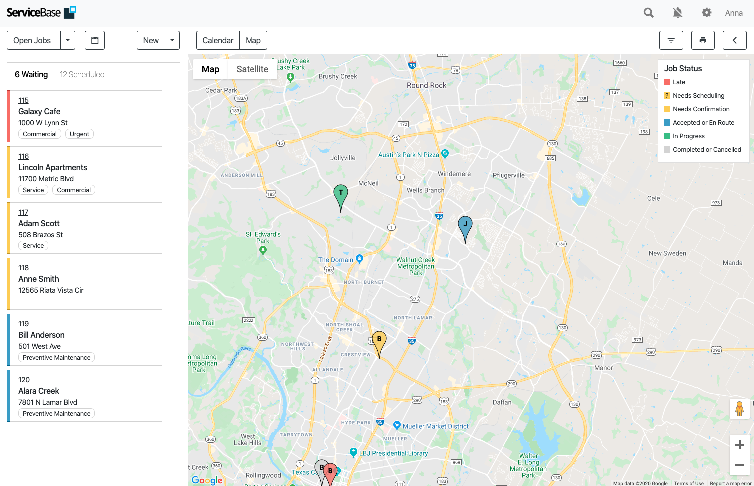 ServiceBase screenshot: ServiceBase geographical maps