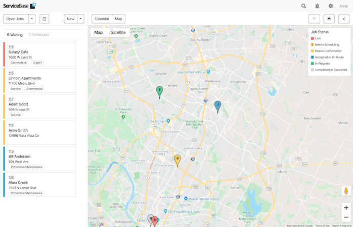 ServiceBase screenshot: ServiceBase geographical maps