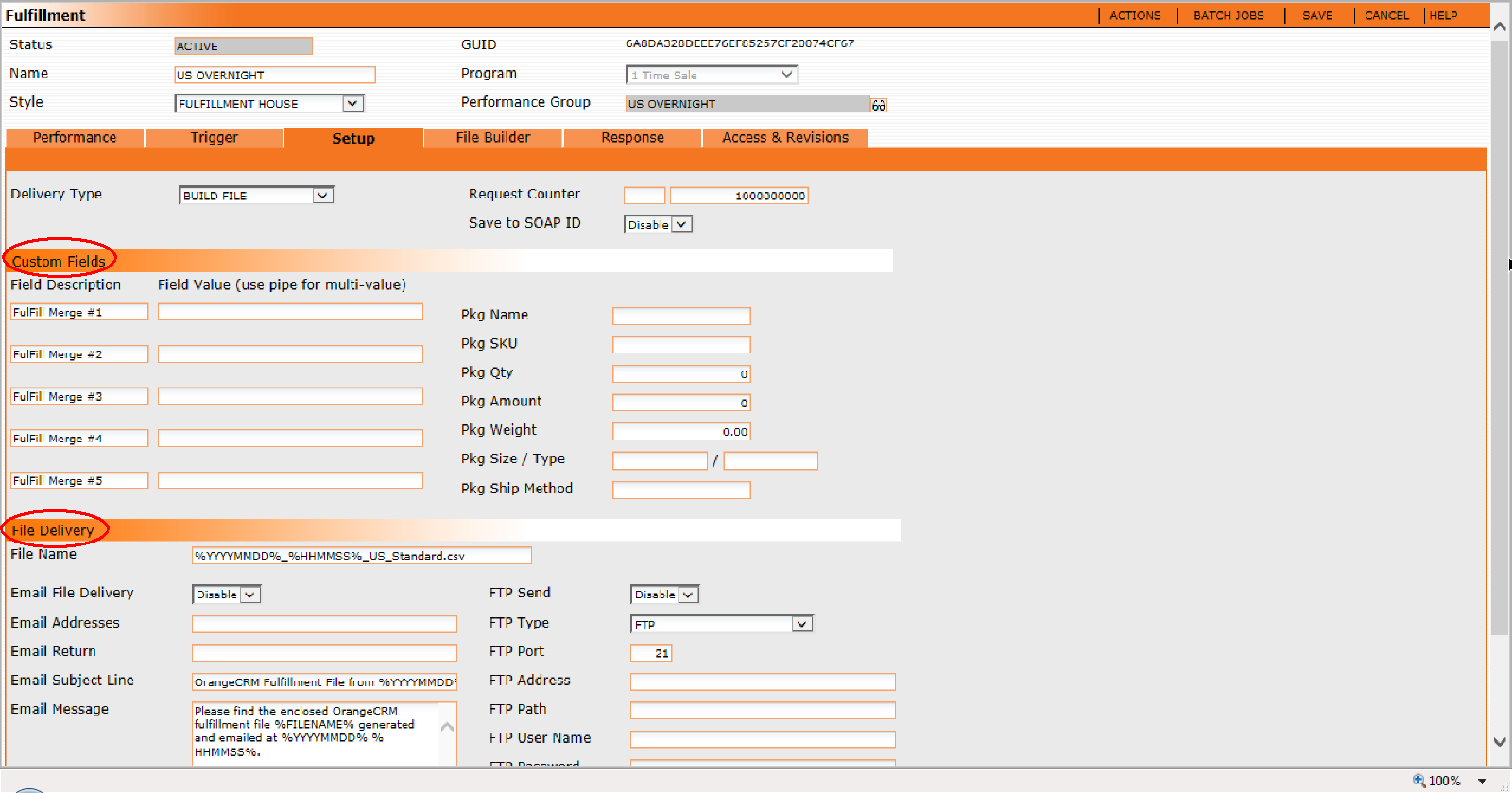 Fulfillment Custom Fields and Delivery Options