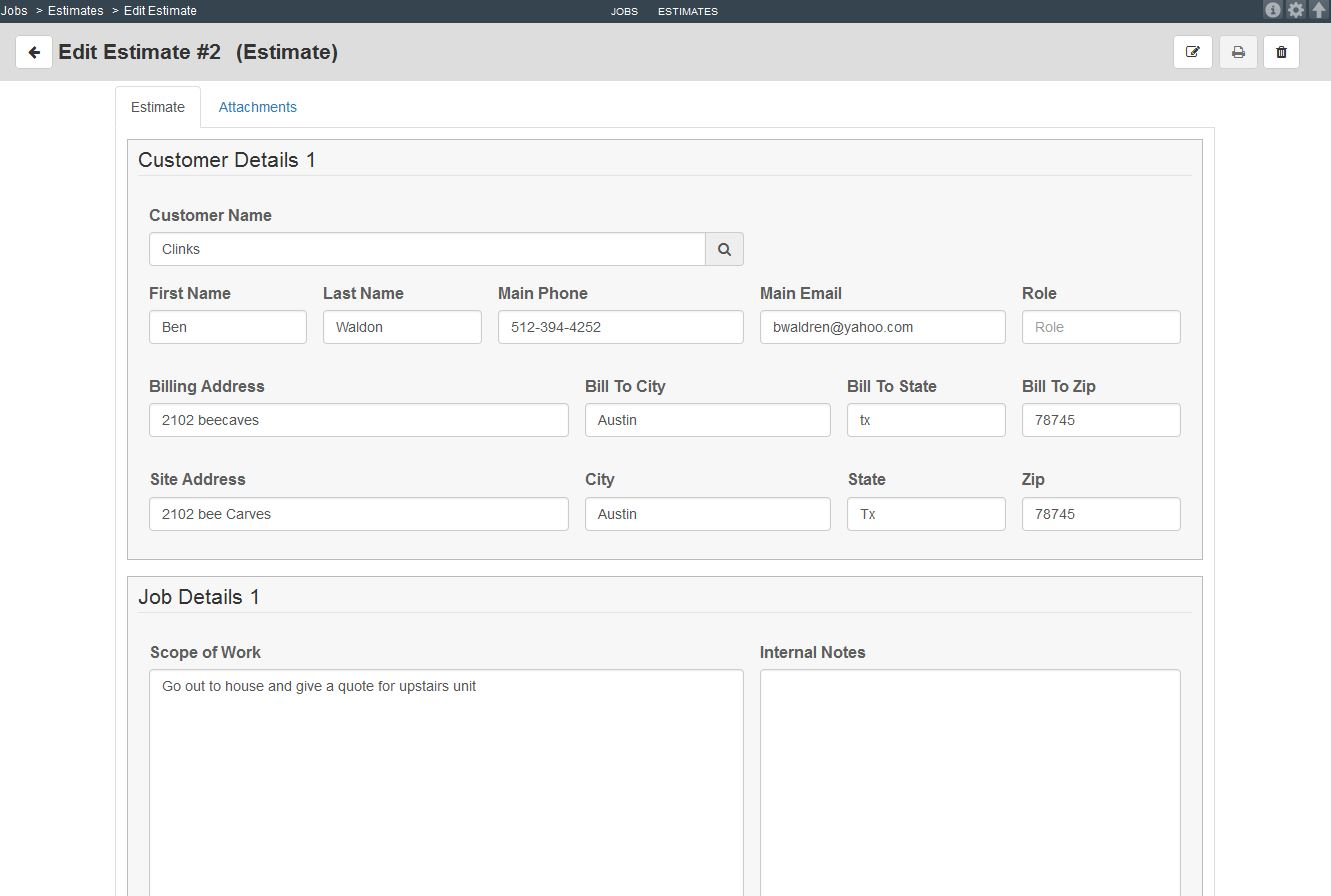 Sales Quotes in Field Service Software