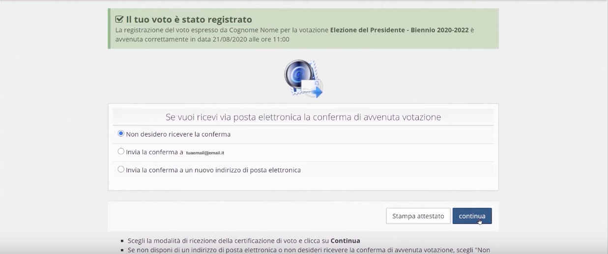 Eligo Software - Registrazione voto