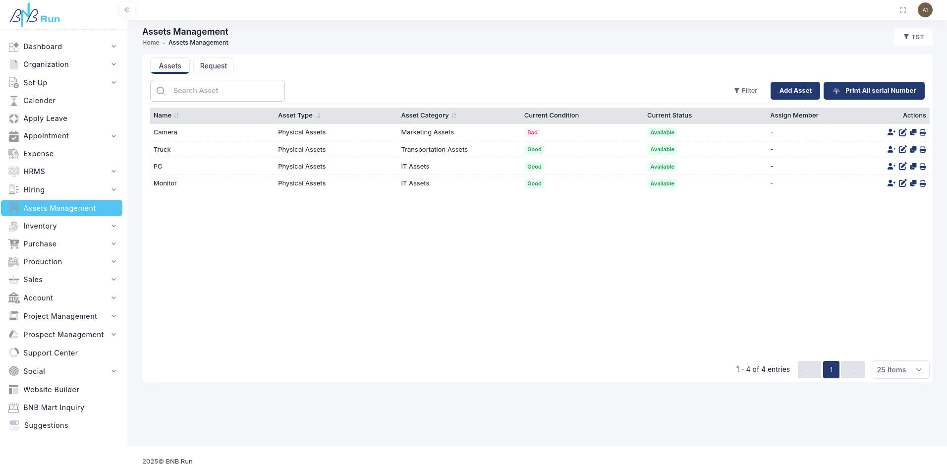 BNB Run screenshot: BNB Run asset management