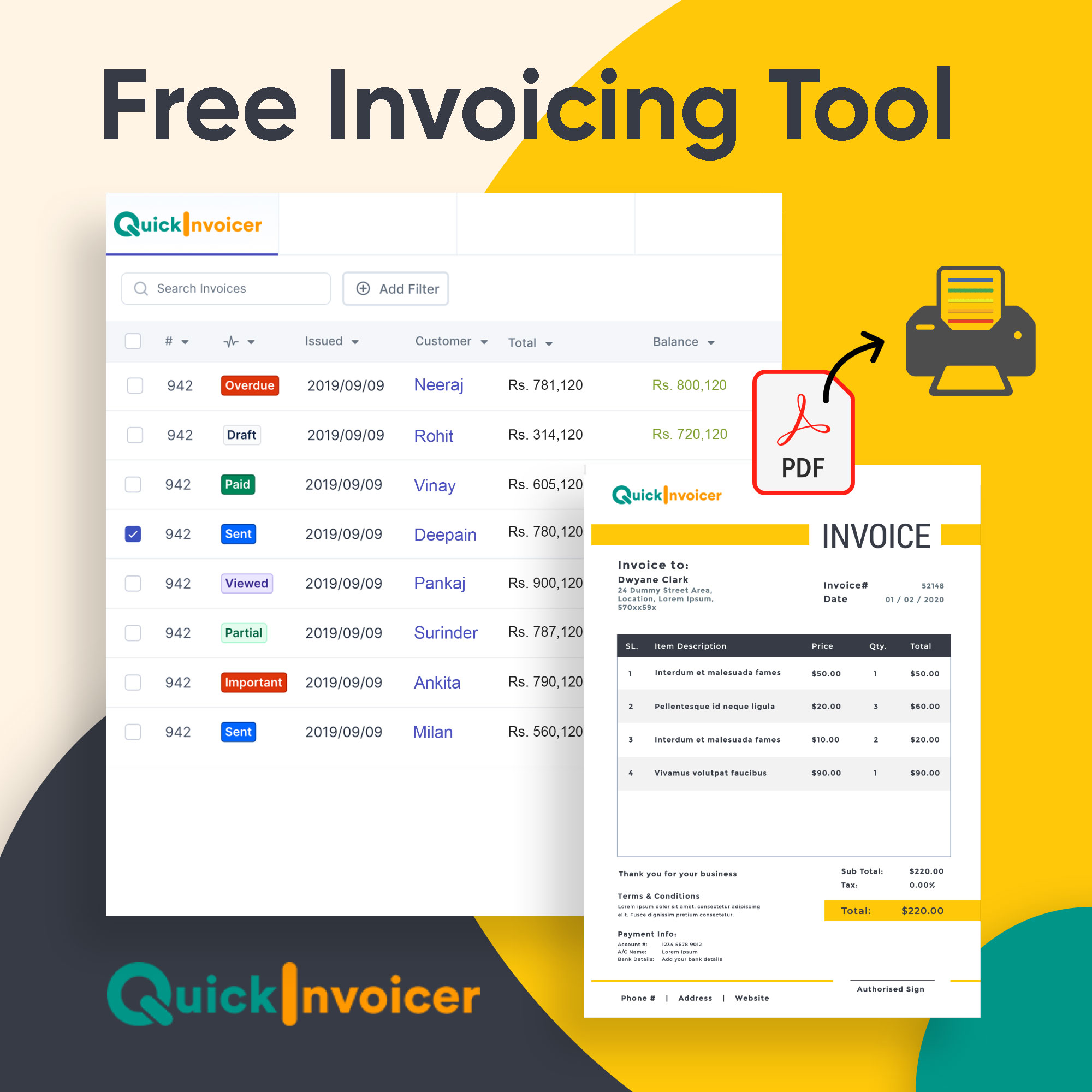 QuickInvoicer screenshot