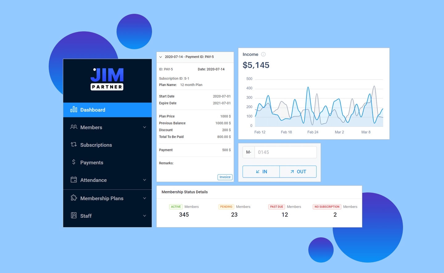 Jim Partner - Effortlessly manage your gym from anywhere with our affordable cloud-based solution.
