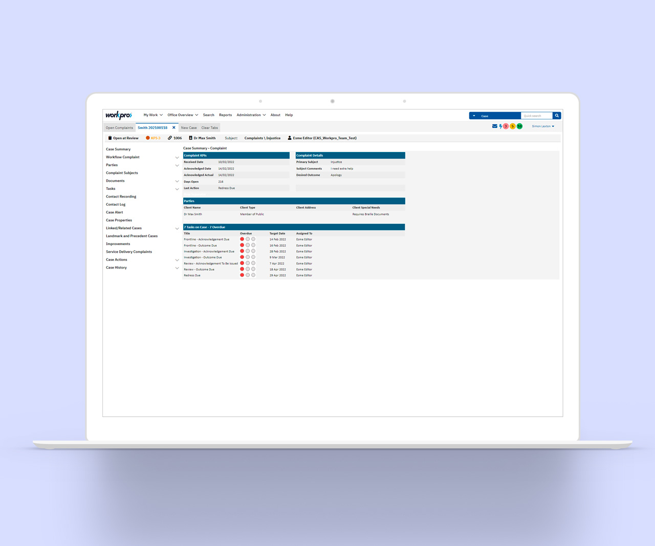 Workpro Complaints Management System Software - Workpro Complaint Summary