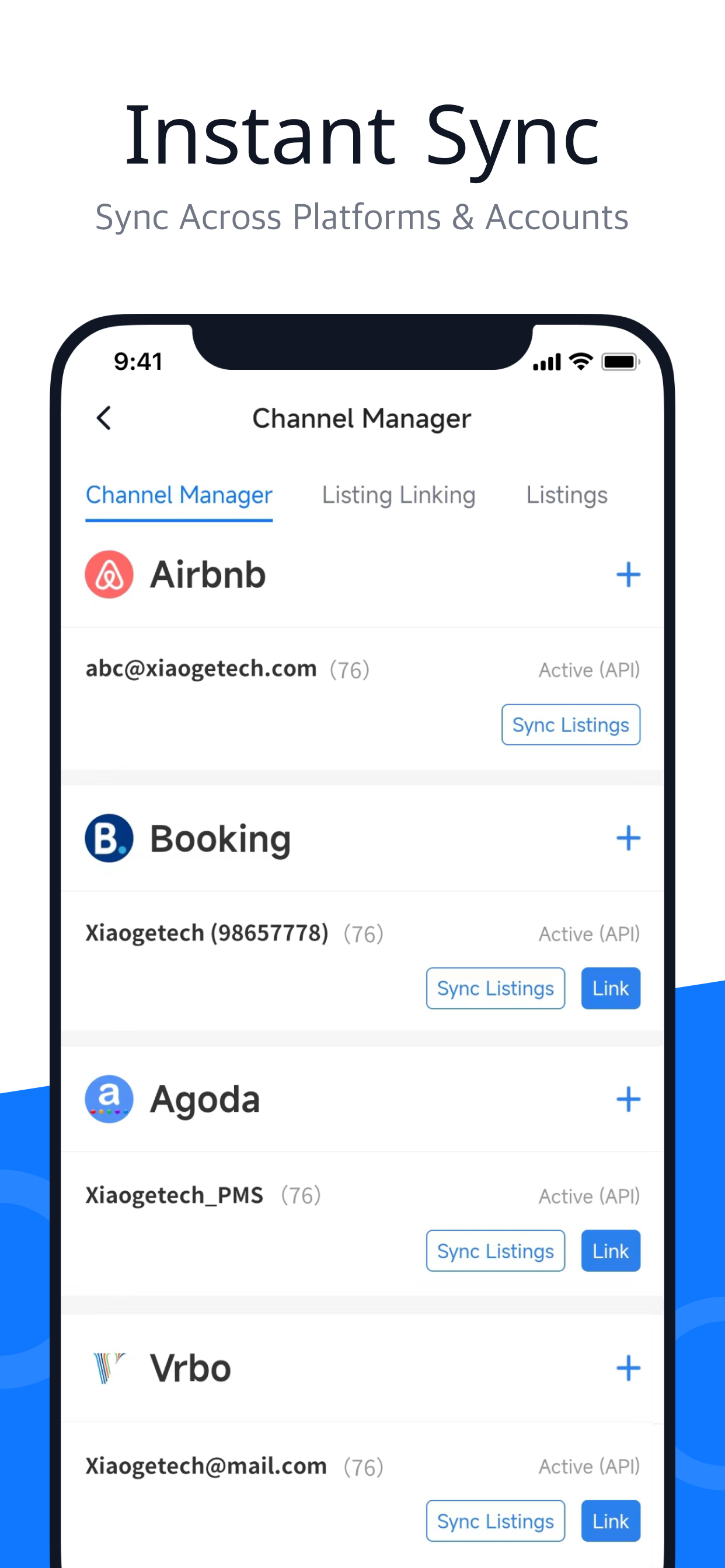 Hostex will sync all your booking portals, including Airbnb, Booking.com, VRBO, Agoda, and other top booking sites to gather all your information.