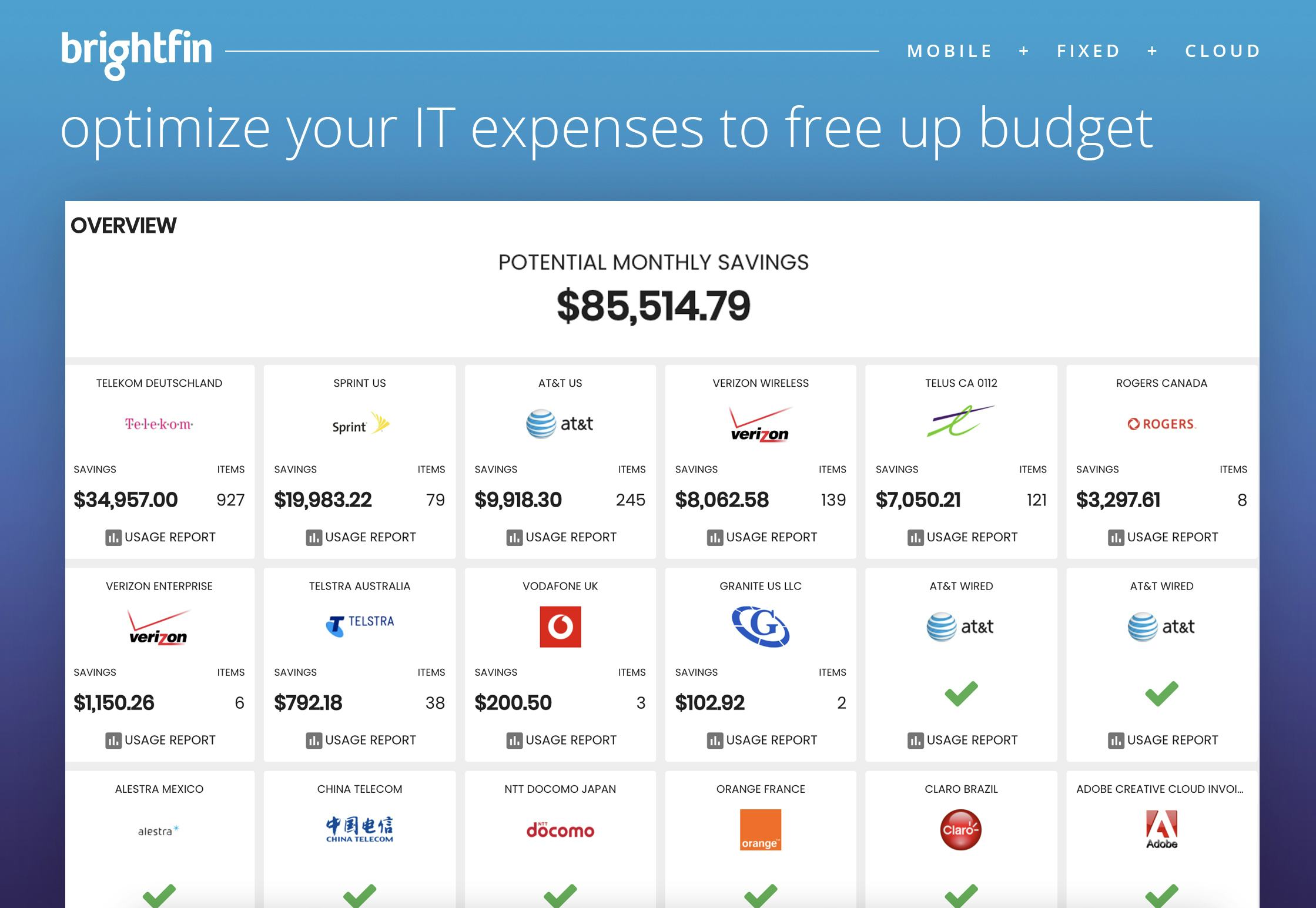 brightfin Software - Optmize your IT expenses to free up budget