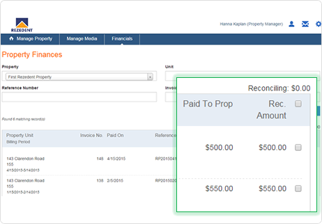 Rezedent screenshot: Rezedent property finances