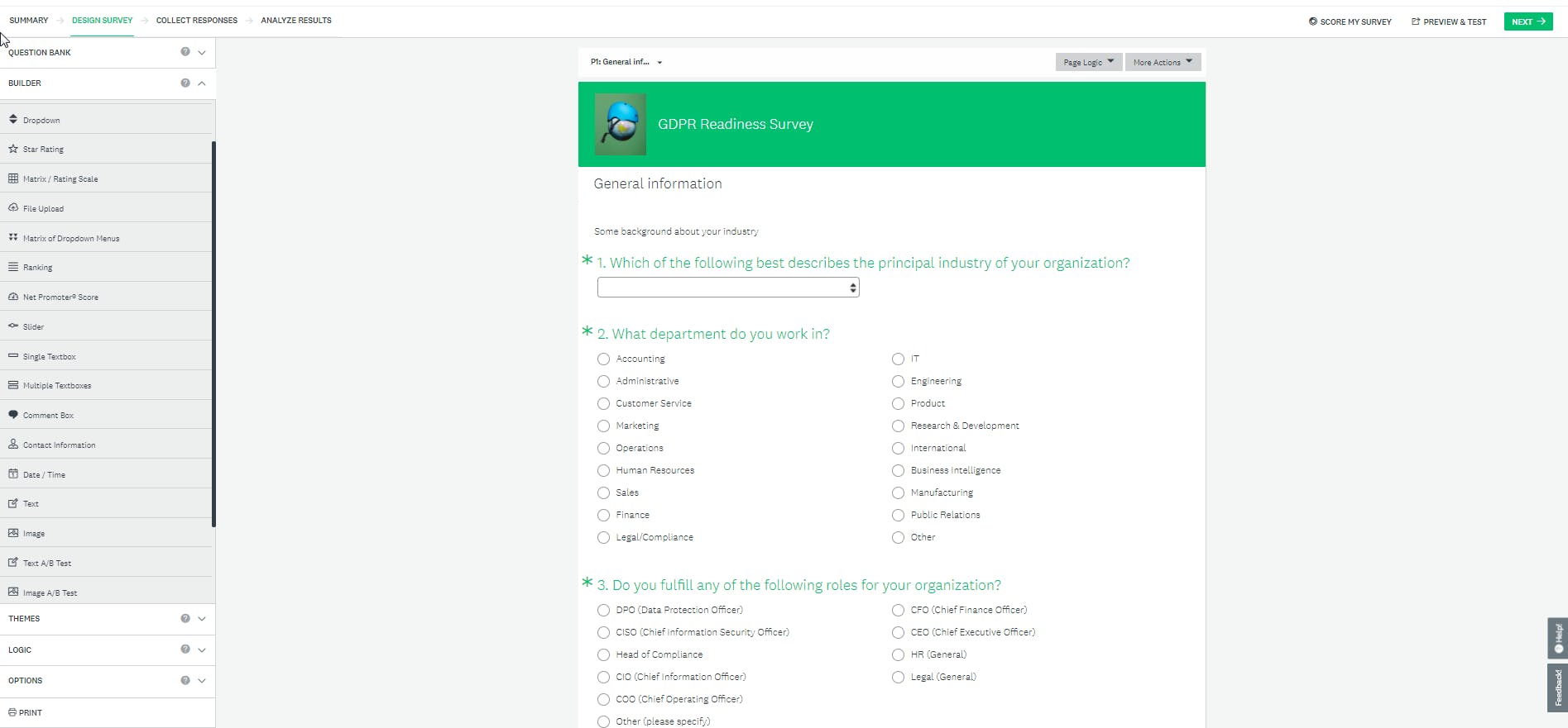 <p style="text-align: center;"><span style="font-weight: 400;">Survey creation in SurveyMonkey</span></p>
