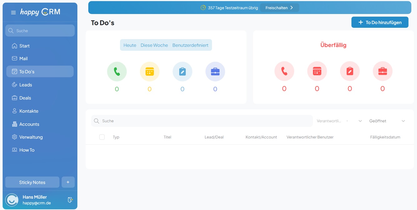 happyCRM screenshot