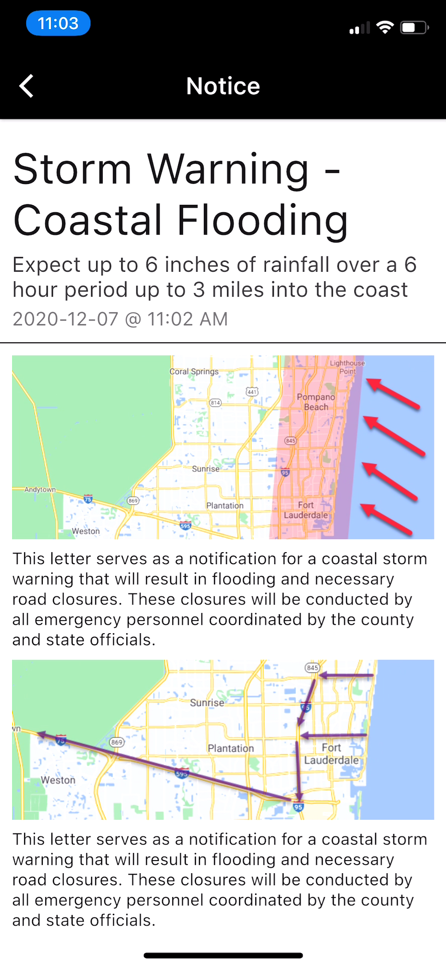 GOGov Notifications - Storm Warning