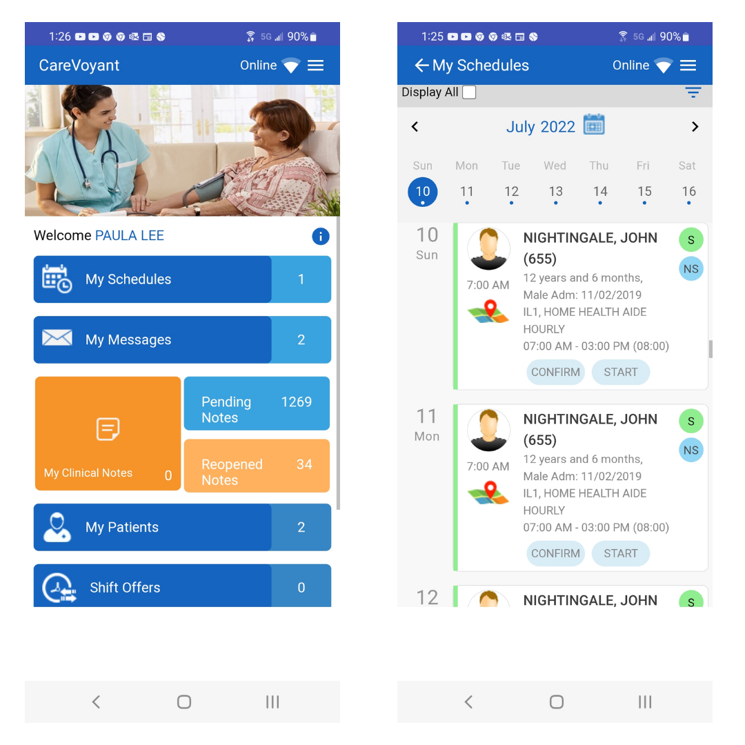 Integrated and easy-to-use Mobile App (Android/iOS) for EVV and point-of-care documentation for Aides and Personal Care Workers. Standard Interface for EVV aggregators for all states. 