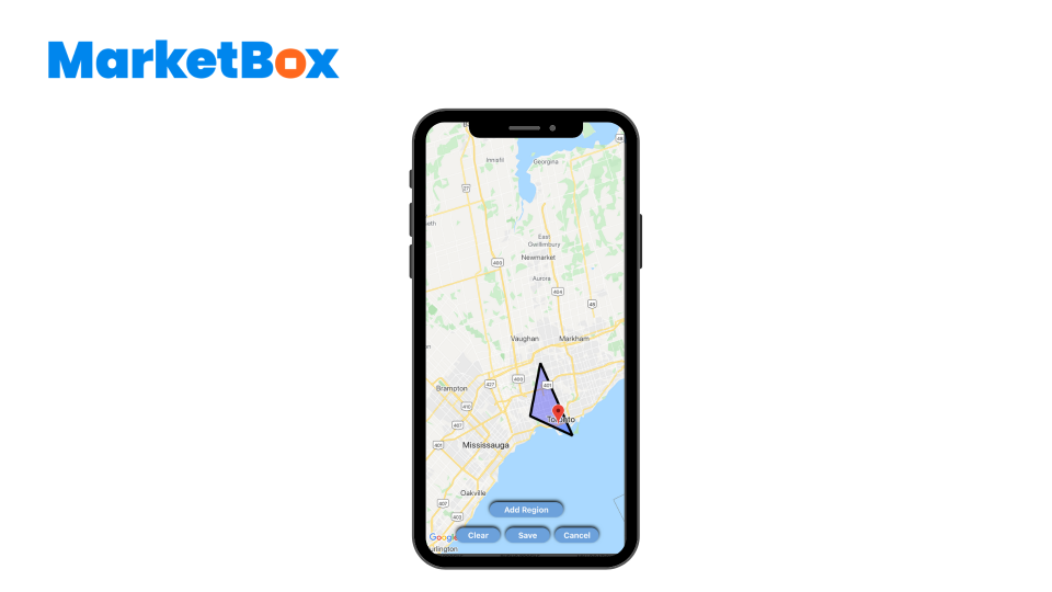 MarketBox Software - Travel Zone Setup -Mobile App